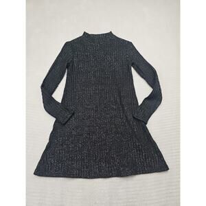 Urban Outfitters Sweater Dress Womens Small Black & Silver Tinsel Mock Neck